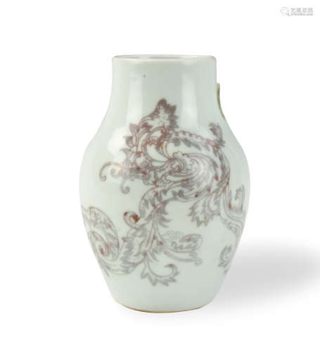Chinese Cooper Red Vase w/ Kangxi Mark