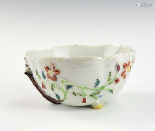 Chinese Famille Rose Bowl w/ Flower Branch,18th C.