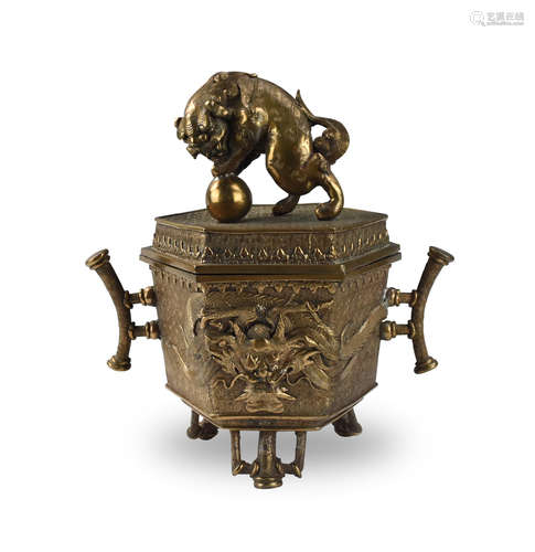 Japanese Antique Bronze Censer and Cover