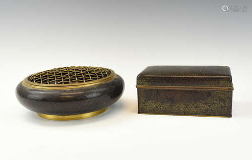 Two Japanese Cloissone Censer and Covered Box