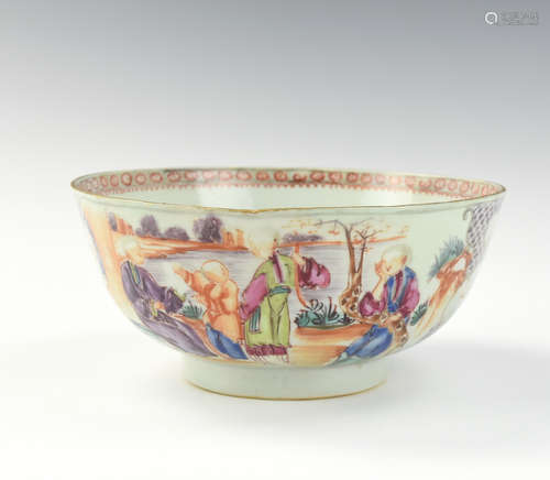 Chinese Canton Glaze Bowl W/ Figure,18th C.