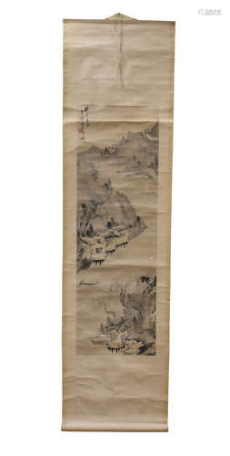 Chinese Painting,River Mountain Scene, Chen ZiQin