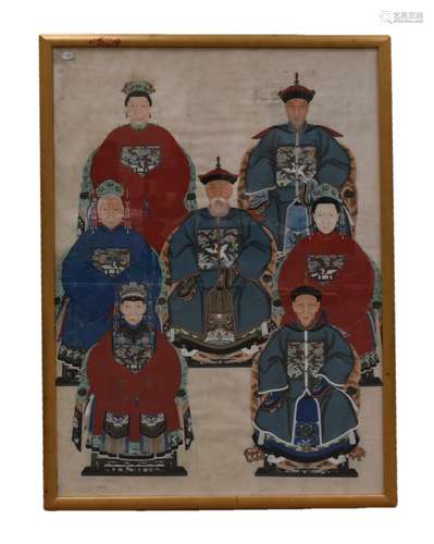 Chinese Ancestry Figure Painting, Qing Dynasty