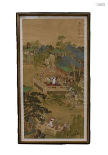 Chinese Painting On Silk, Shen Xiaobo