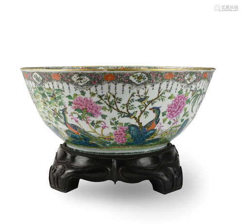 Chinese Canton Glaze Punch Bowl ,Xianfeng Period