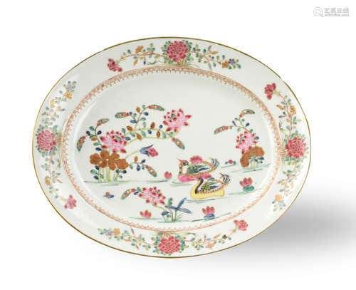 Chinese Export Famille Rose Plate w/ Duck