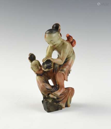 Chinese Soapstone Carving of Couples