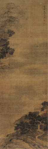 1547～1628 丁云鹏 （款）  湖旷清远  立轴  设色绢本