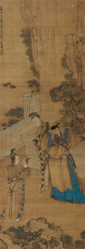 1687～1770 黄慎  1728年作 祝寿图  镜片  设色绢本