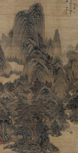 1592～1680 王时敏  1626年作 茂林山居  立轴  设色绢本