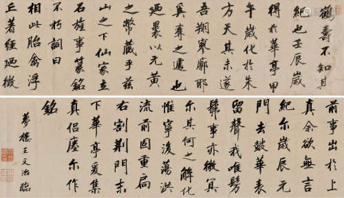 1730～1802 王文治   行书 瘗鹤铭句  手卷  纸本