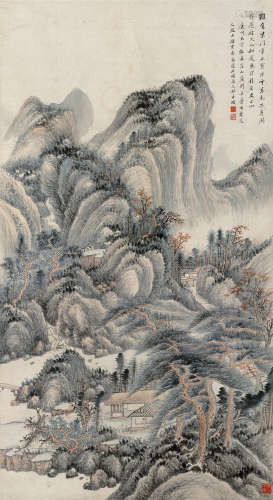 1898～1959 张石园   山居图  立轴 设色纸本