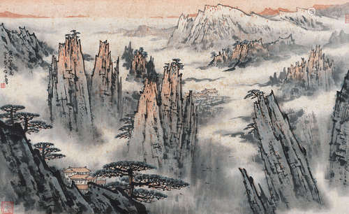 b.1947 宋玉麟  1983年作 黄山如画图  镜片 设色纸本