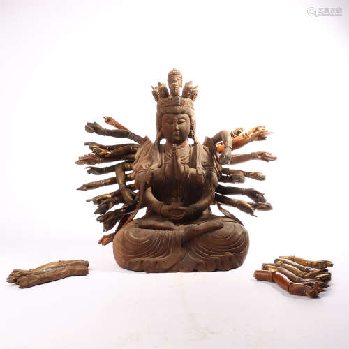 Wooden hand in hand Guanyin in Qing Dynasty