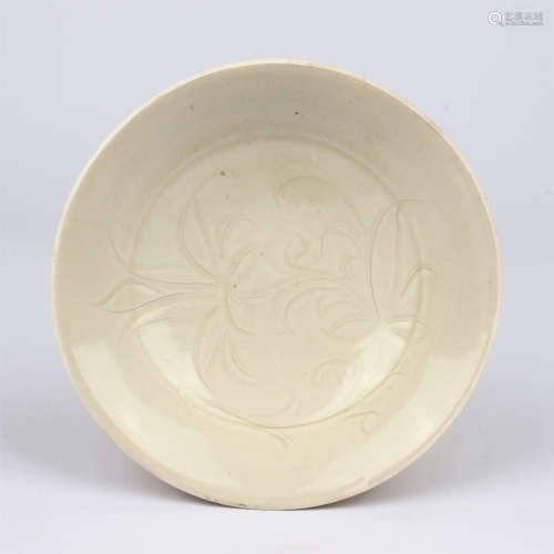 Decorative plate of flowers and flowers in Dingyao of Song Dynasty