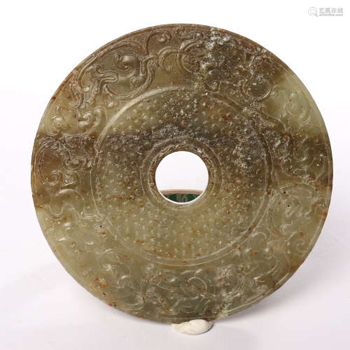Hetian jade coin ornaments in the middle of Qing Dynasty