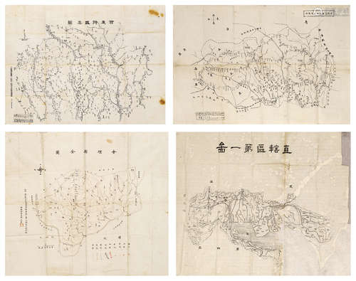 **西康地图等一组 **间绘本、石印本 纸本 4张