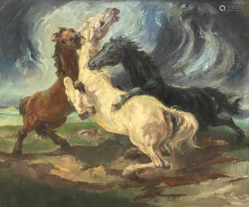 Hans Liska, Drei kämpfende Pferde