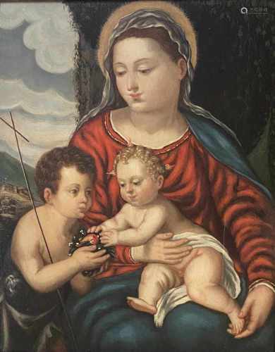 Polidoro Da Lanciano (Veneziano) attr., Die Muttergottes mit dem Jesuskind und dem