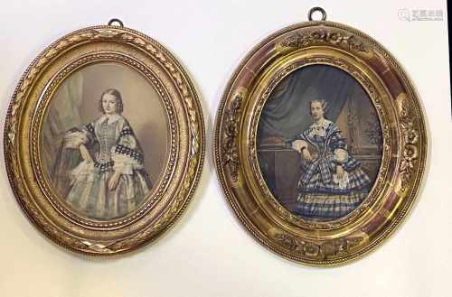 Paar adlige Damenporträts: Die Tanten des Baron von Heßberg