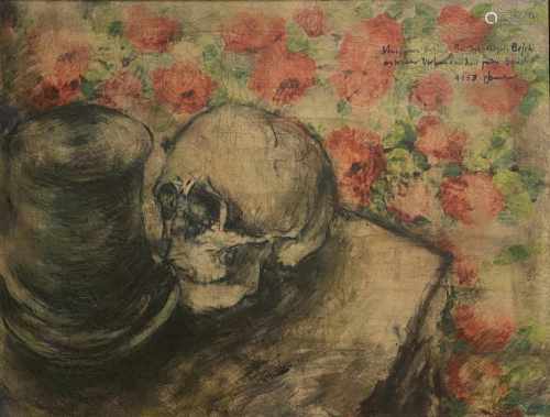 Josef Albert Benkert, Memento - Mori - mit Zylinder und roten Blüten