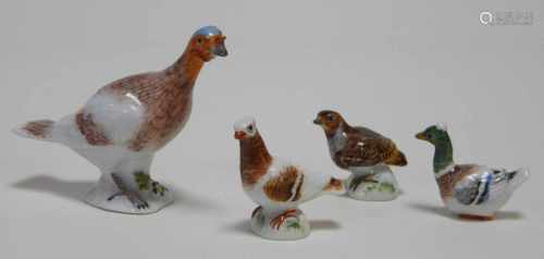 Vier Miniaturen Meissen, Federvieh