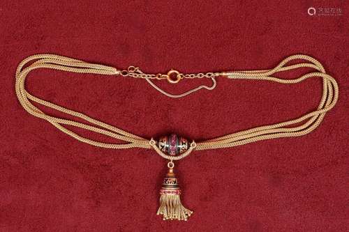 Collier En or jaune 18K (750‰) à mailles colonn…