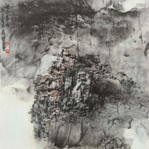 余自樂  湘西慕雨瓷板畫(資料)
