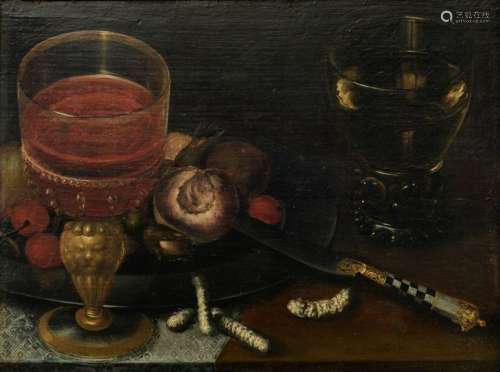 No visible signature, a still life with two goblet…