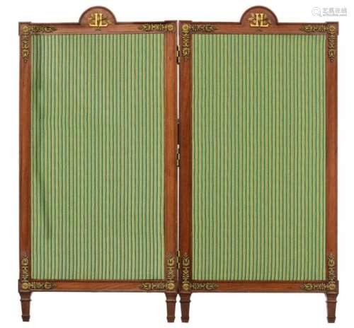 A Neoclassical maho***y fire screen, with gilt bra…