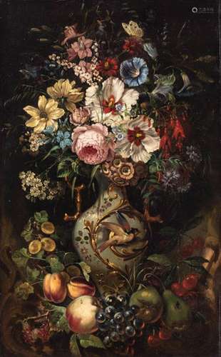 No visible signature, a still life with a flower b…