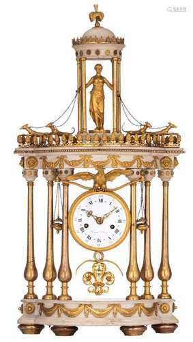 A fine Carrara marble and gilt bronze Louis XVI po…