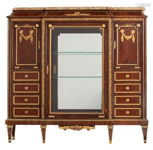 A very fine rosewood veneered Louis XIV display ca…