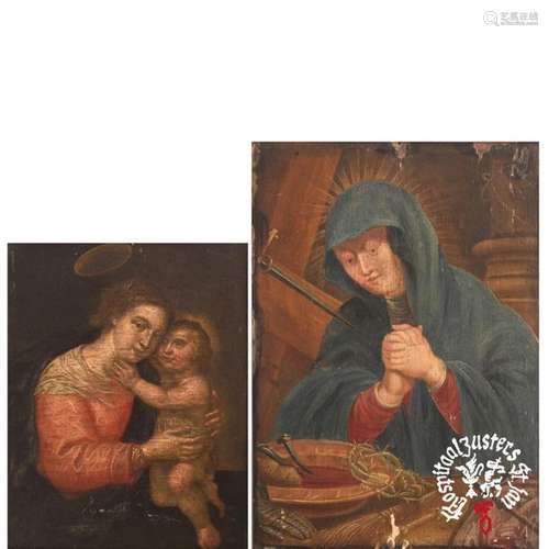 No visible signature, two paintings, one depicting…