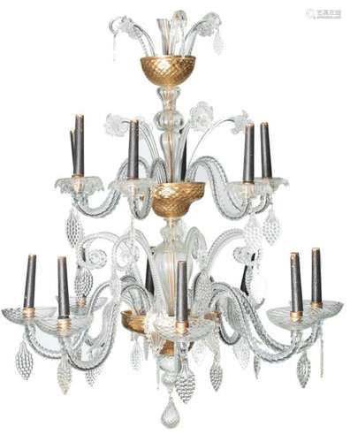 An imposing four**** armed Venetian glass chandeli…