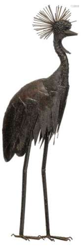 Madebe A., a crane bird, wrought iron, H 123 cm, a…