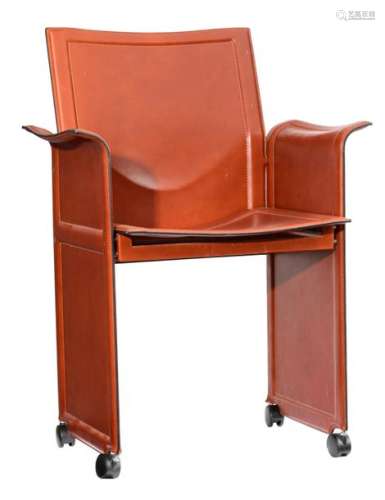 A '70s design cognac leather Corium armchair, desi…