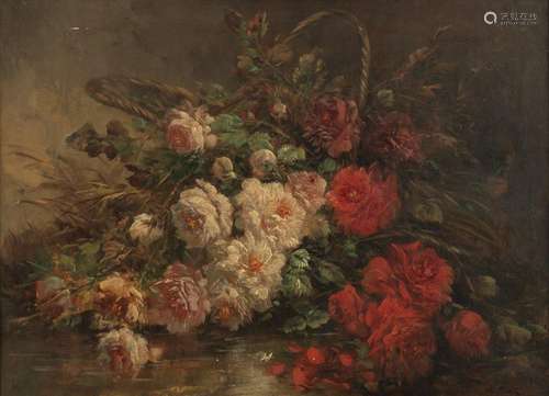 Robbe H., a flower still life, oil on canvas, 76 x…