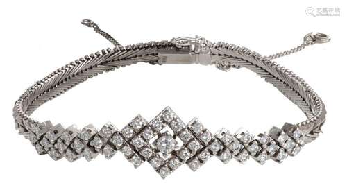 An 18ct white gold ladies' bracelet in the Art Dec…