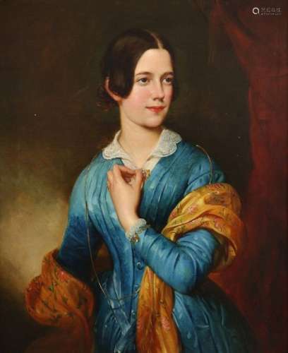 English School 19th Century. Portrait of a lady, h…