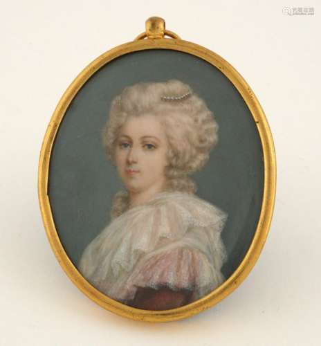 Λ English School 19th Century. Miniature portrait …