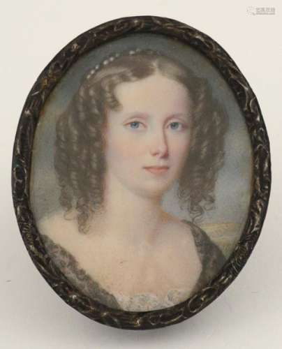 Λ English School c.1840. Portrait miniature of a y…