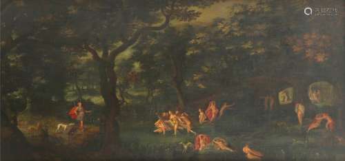 Flemish School 17th Century. Diana and Acteon. Oil…