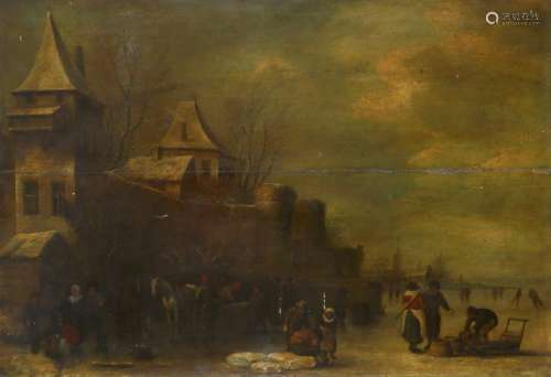 Circle of Isaac van Ostade. Winter landscape with …
