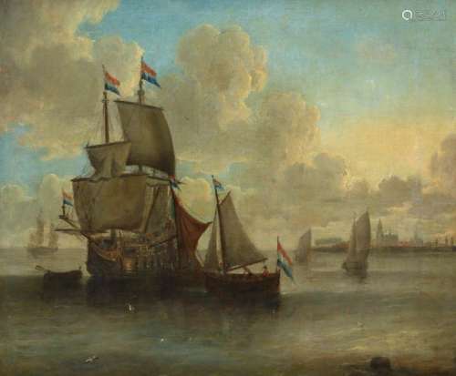 Gerrit Battem (Dutch 1636 1684). Shipping near Dor…