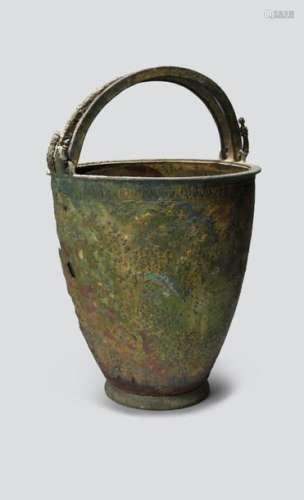 A Greek bronze situla. Circa 4th century BC. With …