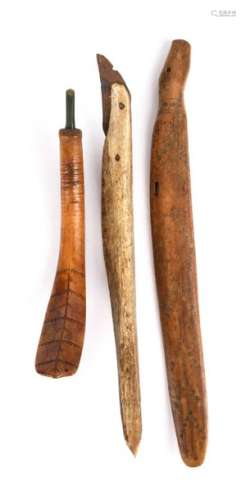 Three Inuit implements. Alaska. Including a wood s…