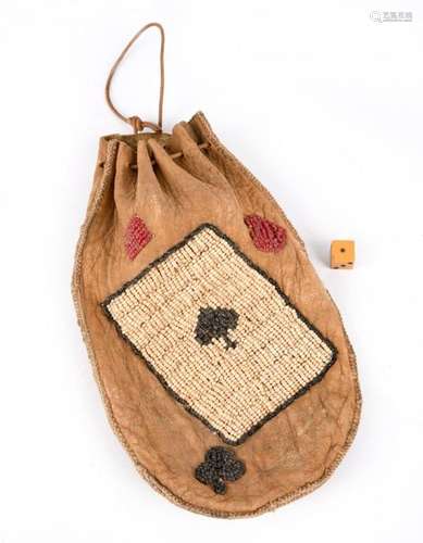 An Apache pouch. Southwest North America. Buckskin…