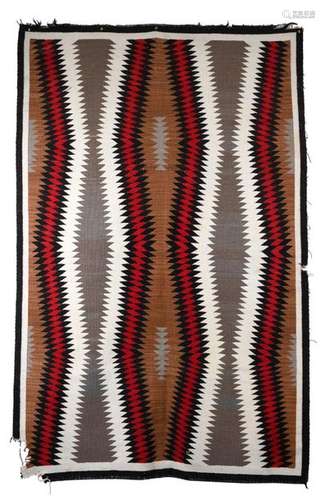 A Navajo rug. Southwest North America. With wavy d…