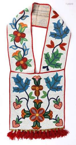 An Ojibwa bandolier. Northeast North America. Canv…